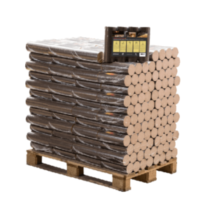 Bricchetti di Legno Cilindrici 100% Faggio Tondi DIN+ - Confezione da 10 kg (Bancale da 96 Pacchi / 960 kg)
